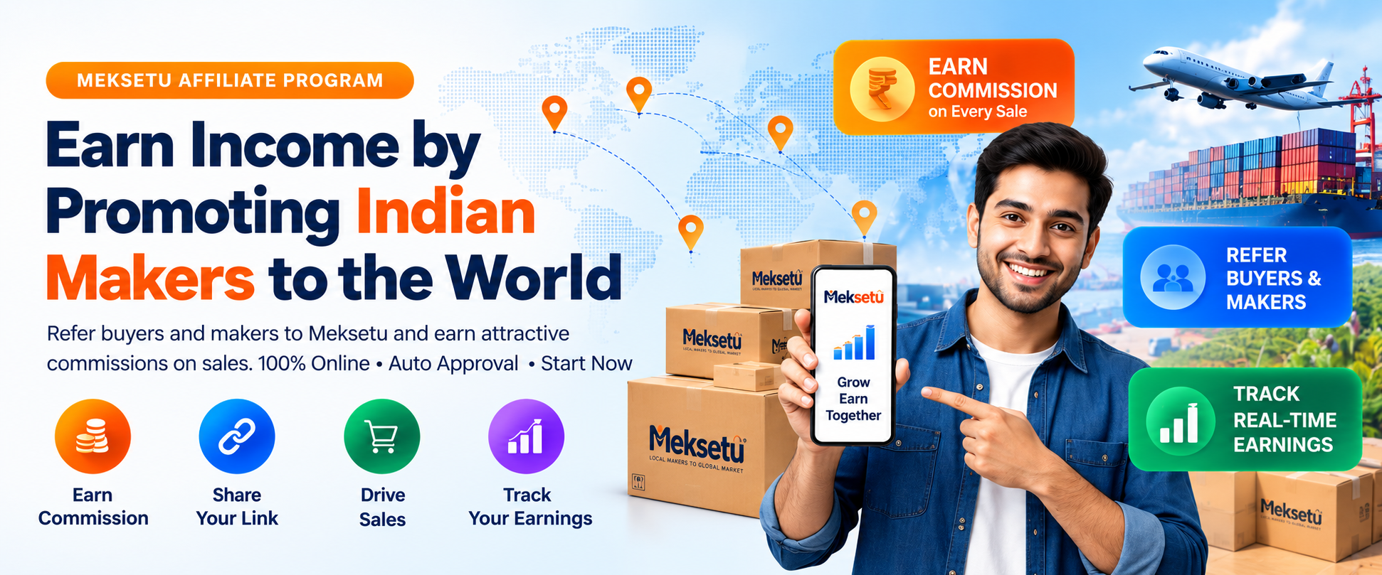 Meksetu Affiliate Program — earn commission, share your link, drive sales and track earnings