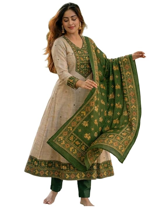 Kurta Pant Dupatta Set | A-Line Kurti Set for Women |