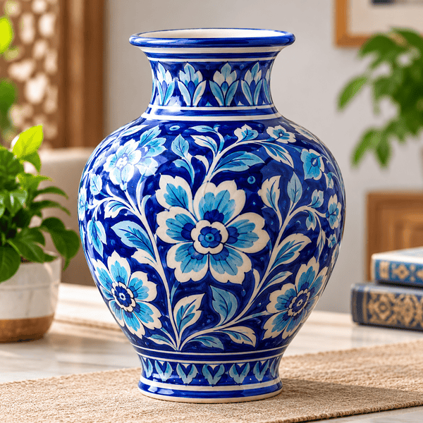 Handmade Blue Pottery Vase